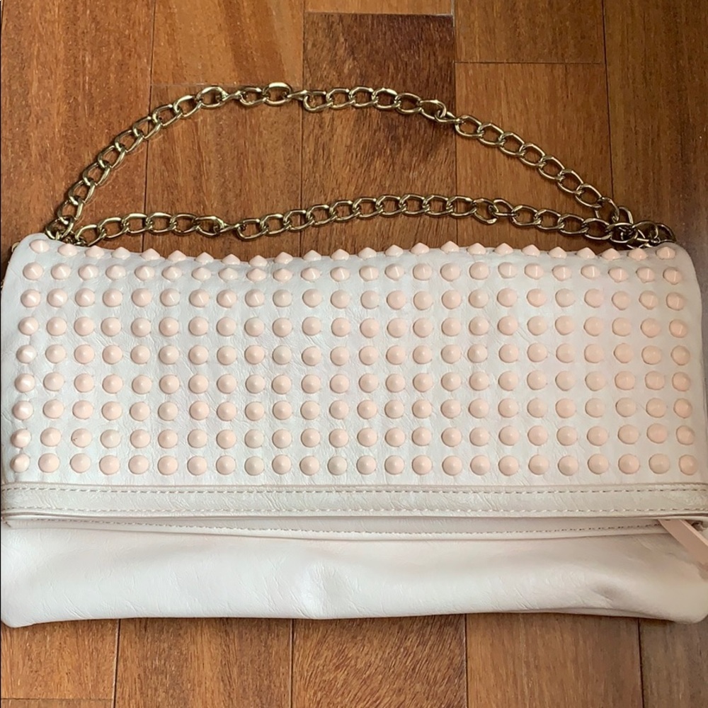 Aldo Blush Studded Clutch Bag